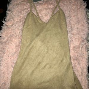 Bebe lace up suede dress